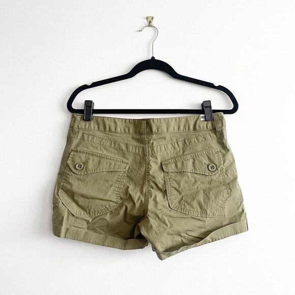 Mec Women's Folded Hem Mini Shorts Olive Green Size 6 - Picture 2 of 9